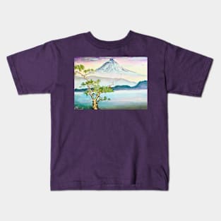 Mount Fuji watercolor painting Kids T-Shirt